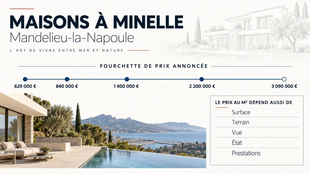 Infographie des prix des maison Minelle à Mandelieu-la-Napoule