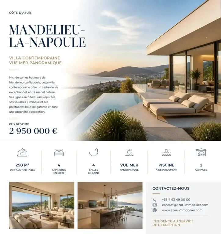 Villa de luxe à Mandelieu-La-Napoule représentative du marché immobilier local géré par ERA Immobilier