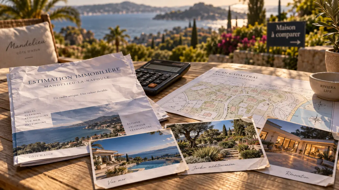Maison à vendre mandelieu la napoule : terrasse avec photos de villas, jardin méditerranéen