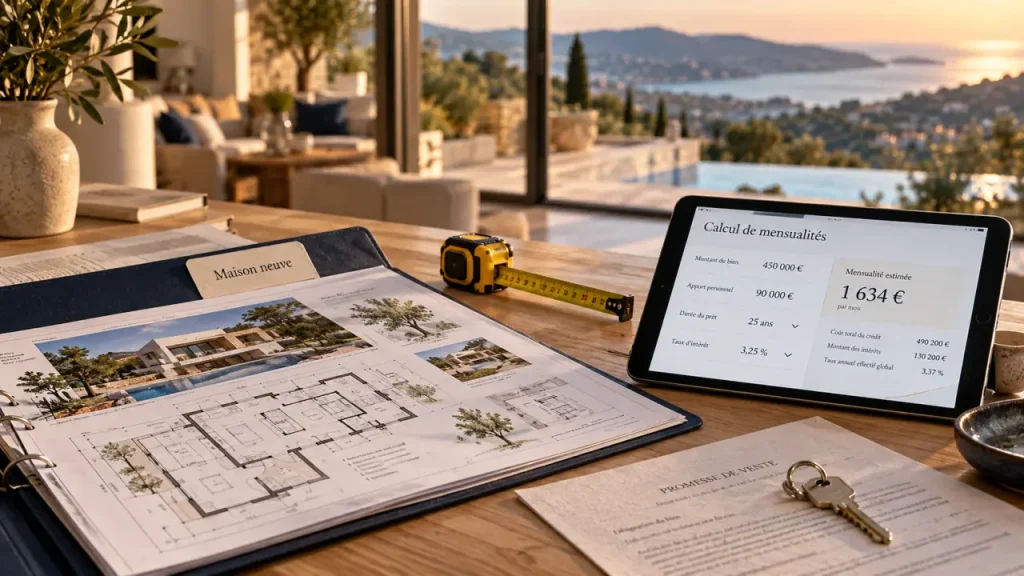 maison neuve mandelieu la napoule : dossier immobilier et plans