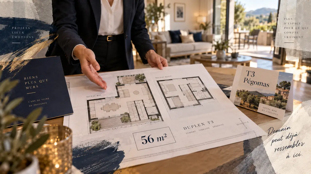 Achat appartement 3 pièces Pegomas : plans 56 m² ou 71 m² au sol