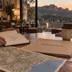 Agence immobiliere les adrets de l esterel : bureau avec plan et dossier d’estimation, suivi local