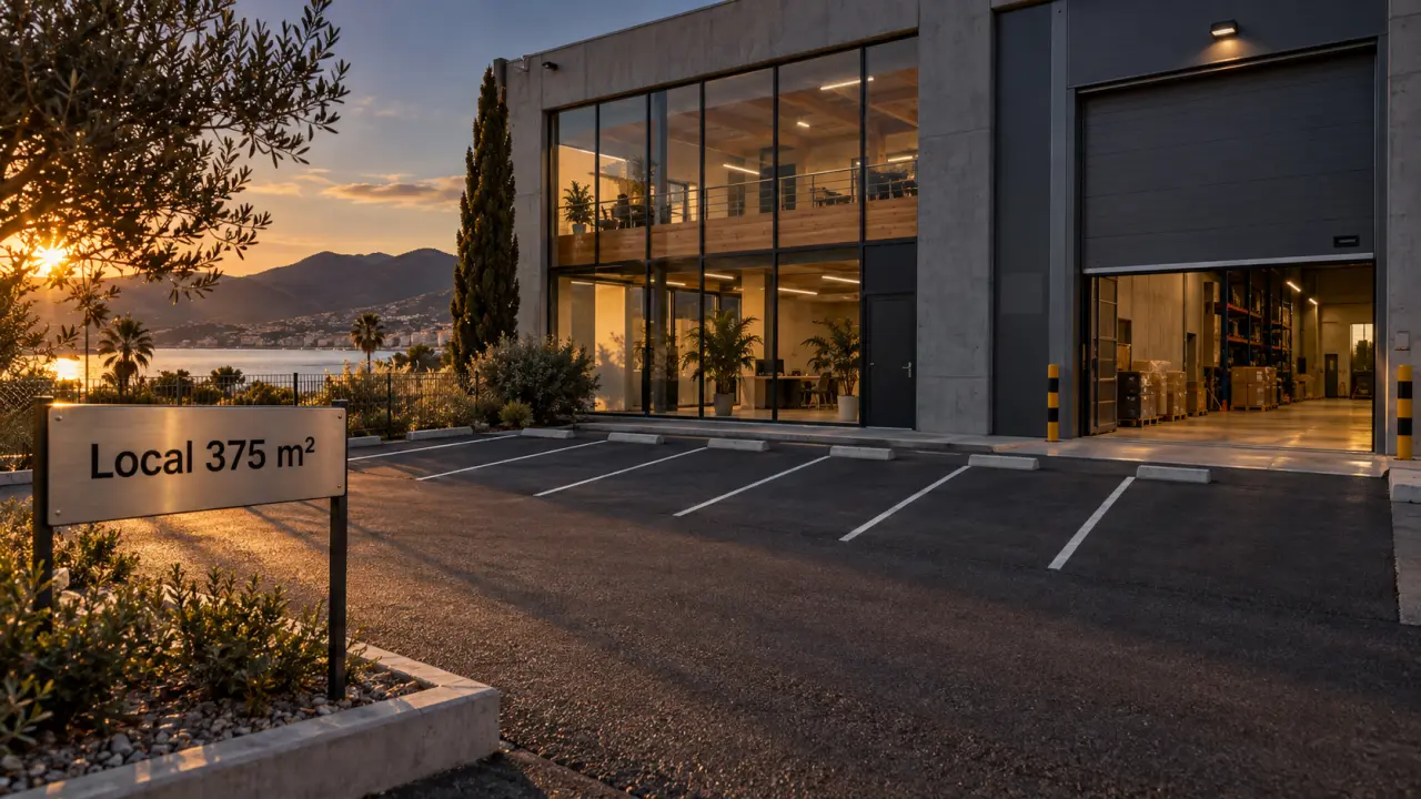 Location bureau Mandelieu-la-Napoule : local 375 m² avec mezzanine et accès autoroute